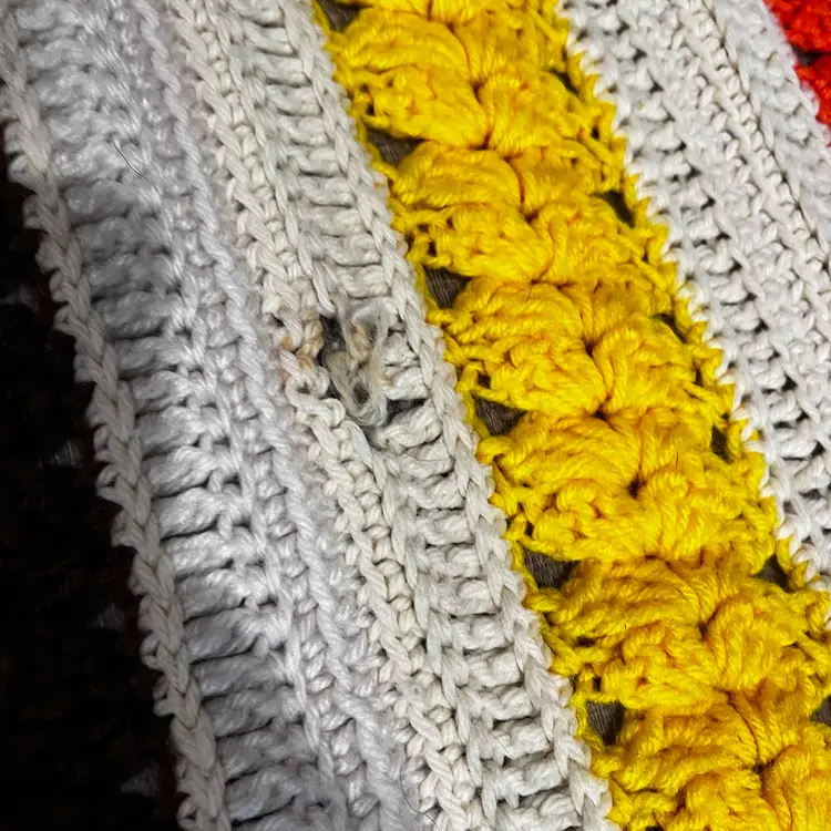 001 vintage fall handmade Afghan blanket striped 50x56