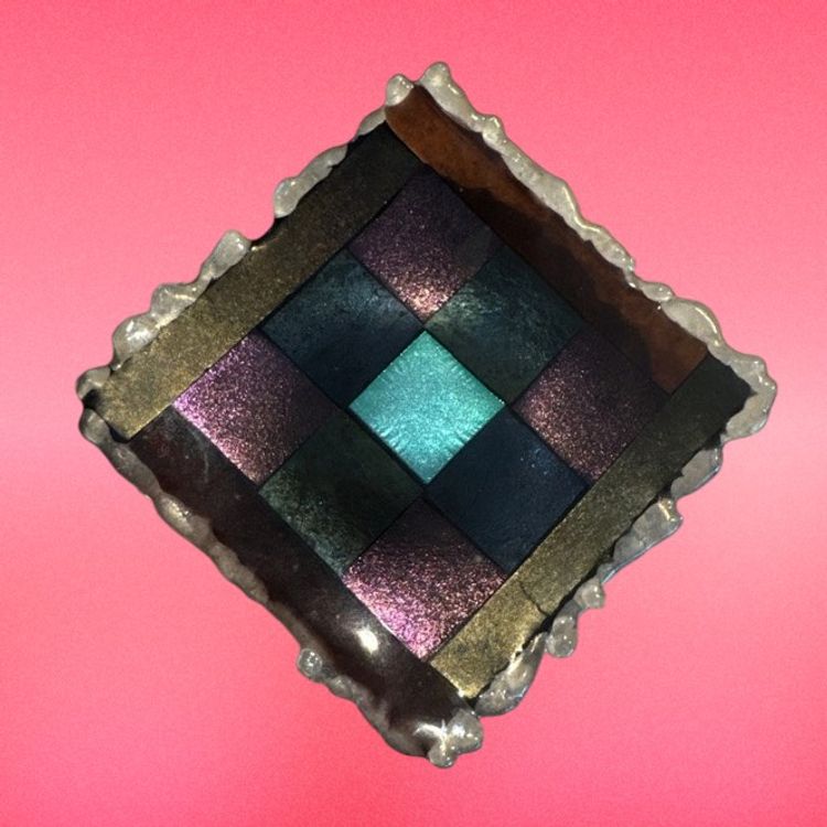Iridescent Art Glass Trinket Dish Unique Edge