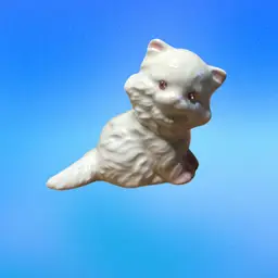 01. Vintage Ceramic White Kitty With Pink Rhinestone Eyes. 1956