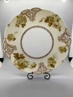 Silesia Old Glory XVI Porcelain Hand Painted Roses Cake Plate 10.25"