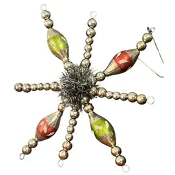 Gorgeous Vintage Starburst Mercury Glass Ornament