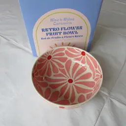 Rise & Shine Ceramics Retro Flower Fruit Bowl 9.5" x 3.03"