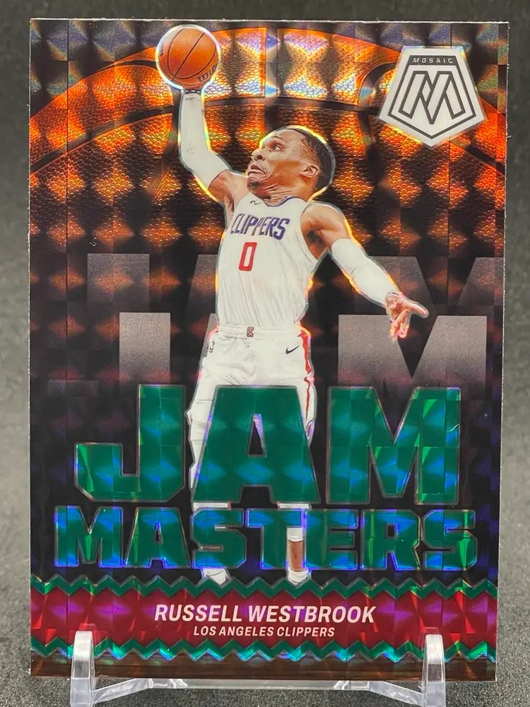 Russell Westbrook 2023-24 Mosaic Jam Masters #10 Green Mosaic Prizm