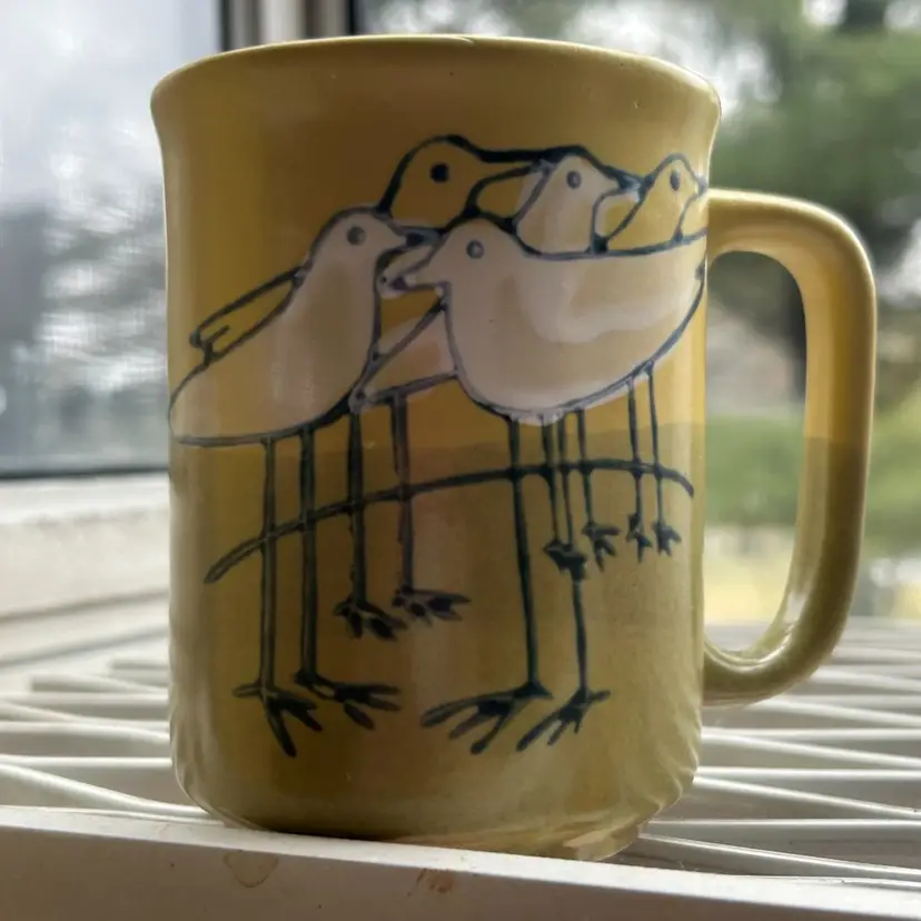 Vintage Otagiri Stoneware Mug Seagulls Ocean 10oz