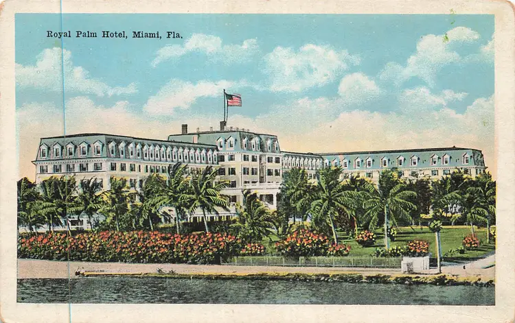 MIAMI FLORIDA~ROYAL PALM HOTEL~1918 ANTIQUE VINTAGE POSTCARD