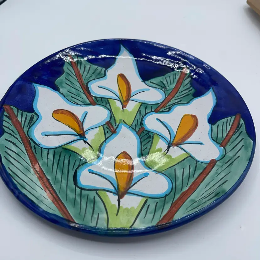 talavera Plate With Flowers 9.5”