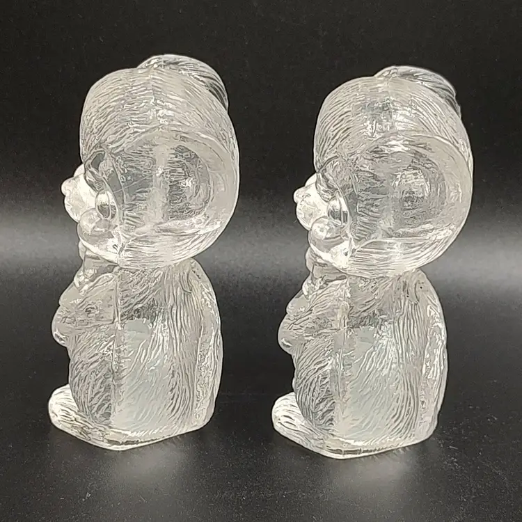 Vtg Clear Acrylic Kitschy Mice Salt And Pepper Shakers
