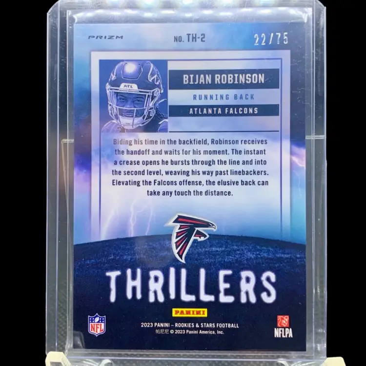 23 Rookies & Stars Bijan Robinson Thrillers Pink /75. Atlanta Falcons
