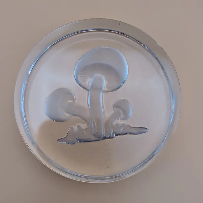 Vintage Val St Lambert Mushroom Art Glass Paperweight Belgium Signed VSL