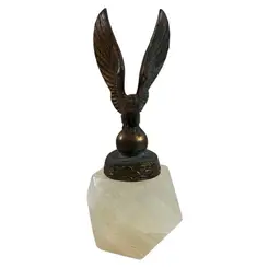 023. Multi-faceted Onyx with Brass Eagle 6” Paperweight