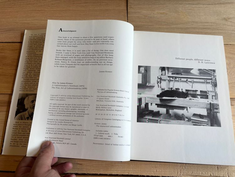The Joys of Cabinetmaking by James Krenov, HC w/DJ