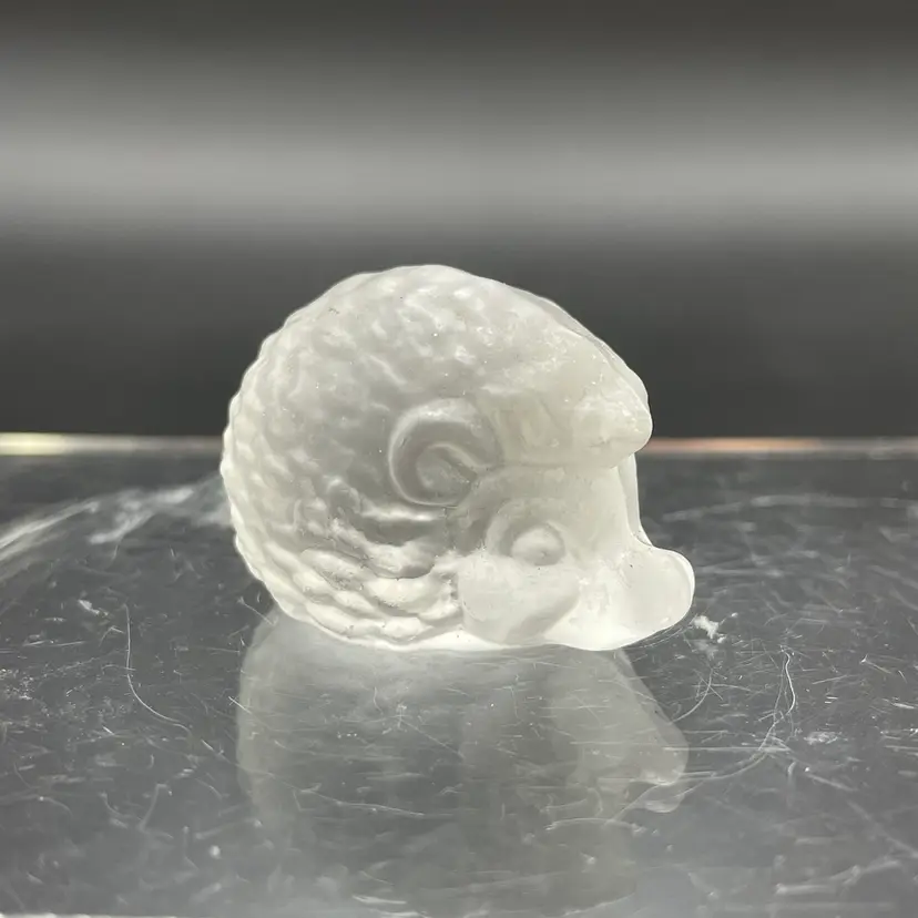 Goebel Frosted Glass Hedgehog Miniature Paperweight Vintage Figurine W. Germany