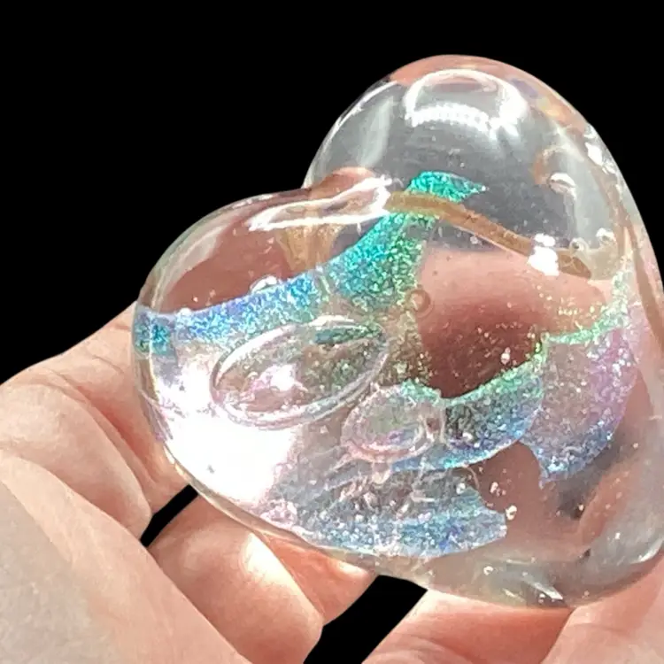 3338-Robert Held Signed Heart Shaped Paperweight