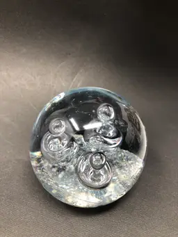 Bubbles and Bling Art Glass Paperweight