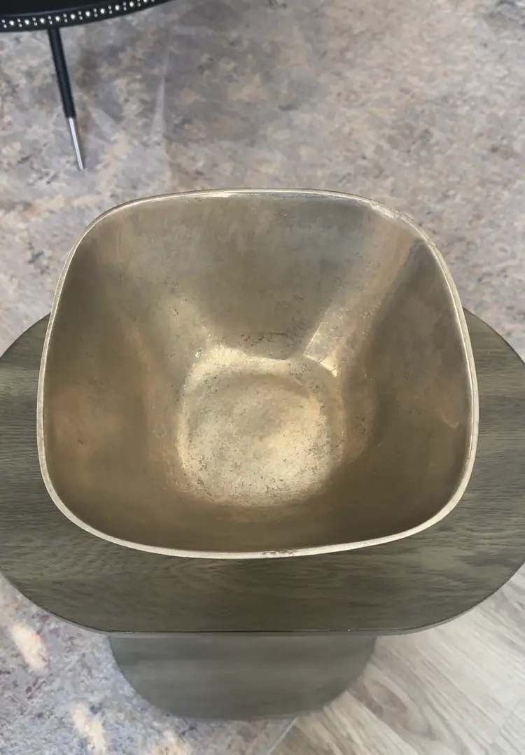 Pottery Barn Barona Aluminum Metal Square Bowl 11”