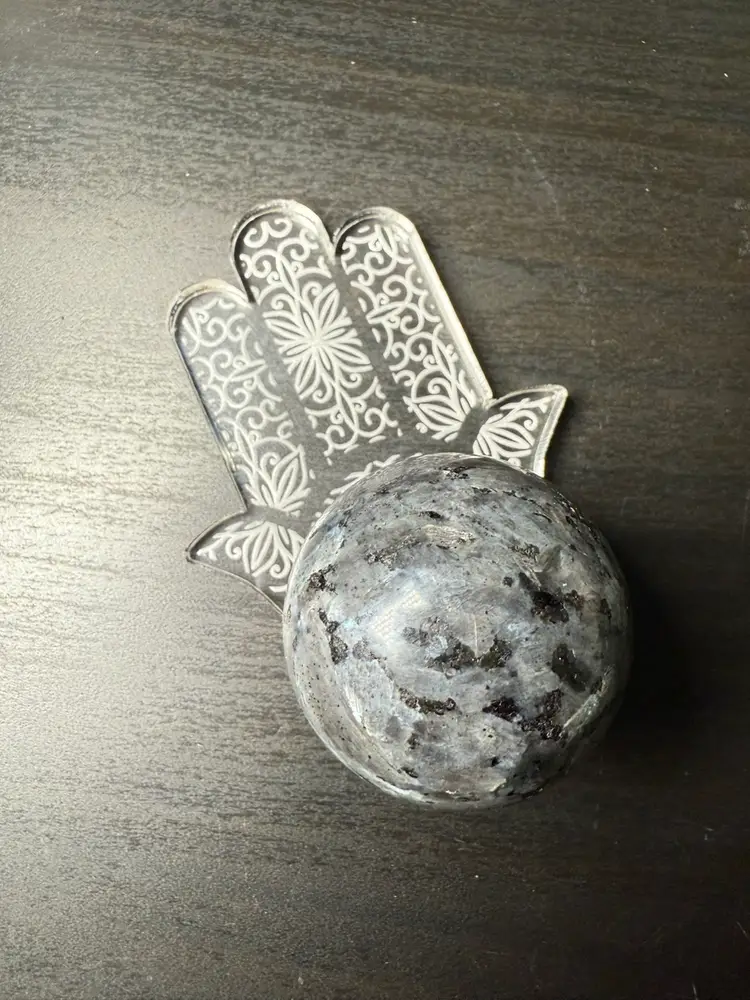 Hamsa Crystal Sphere Holder
