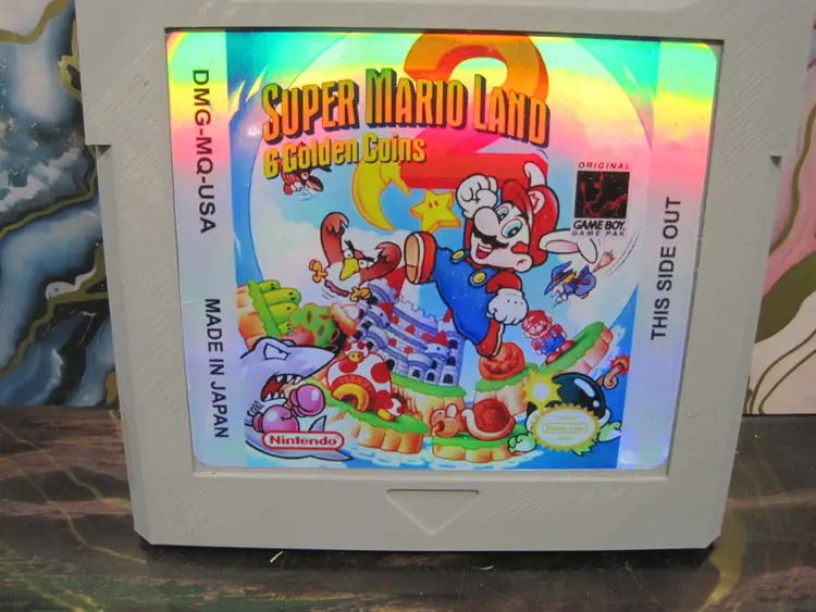 Gameboy Cartridge Super Mario Land 6 Golden Coins - Wall Art 3D Printed