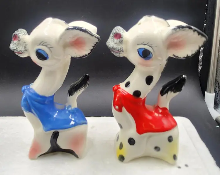 Rare Vintage Anthropomorphic Donkeys Salt & Pepper Shakers Japan Kistch MCM