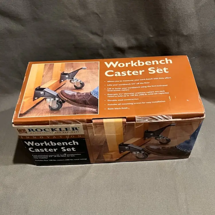 Rockler Workbench Caster Set And Quick-Release Caster Plates