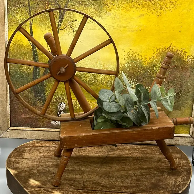 Mini Wheel And Spindle Wooden Rustic Farmhouse Decor