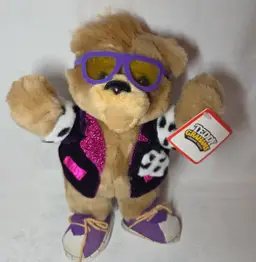 Nabisco 90s Teddy Grahams Honey Bear Rock Star Teddy Bear Plush Applause Tag