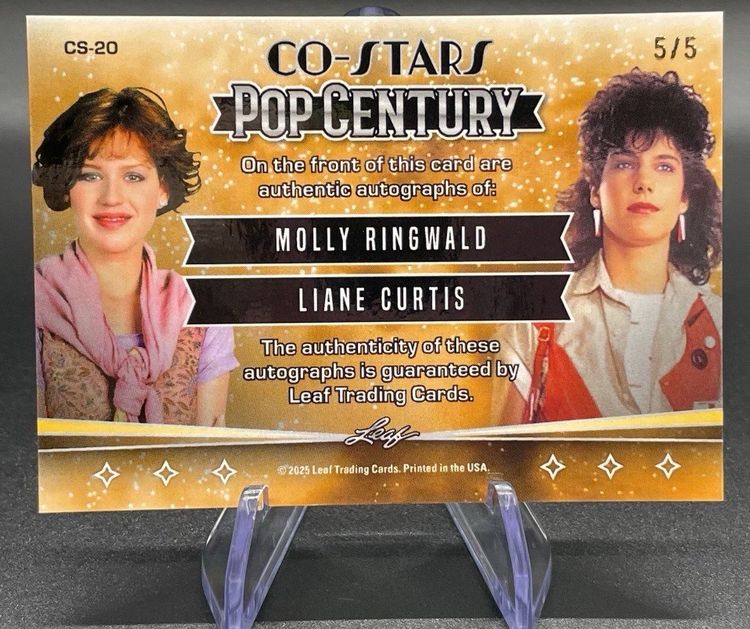 2025 Leaf Pop Century Co-Stars Molly Ringwald Liane Curtis Dual Auto 5/5 Pink Bookend SSP
