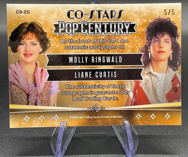 2025 Leaf Pop Century Co-Stars Molly Ringwald Liane Curtis Dual Auto 5/5 Pink Bookend SSP