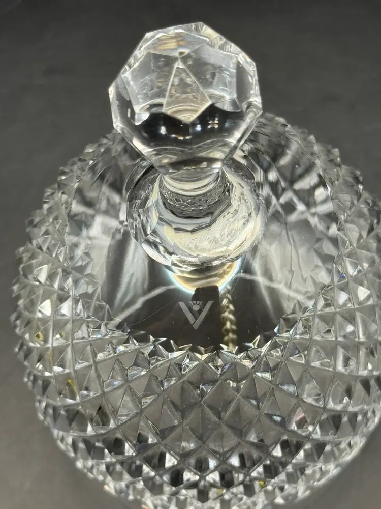 Vintage Villeroy & Boch Lead Crystal Diamond/Hobnail Cut Germany Signed Bell 5”