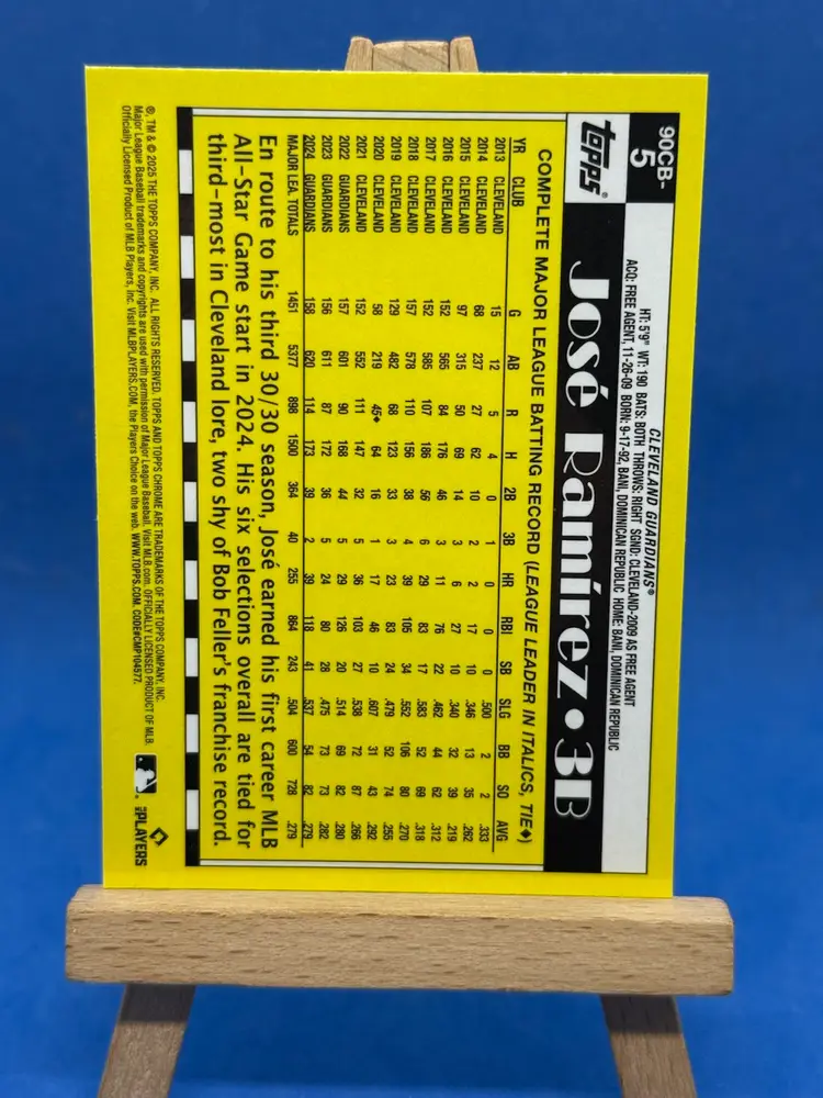 2025 Topps Chrome Jose Ramirez 1990 Retro Cleveland Guardians A07