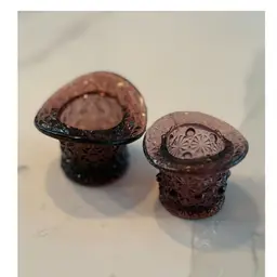 Vintage Fenton Amethyst Top Hat Set Of 2