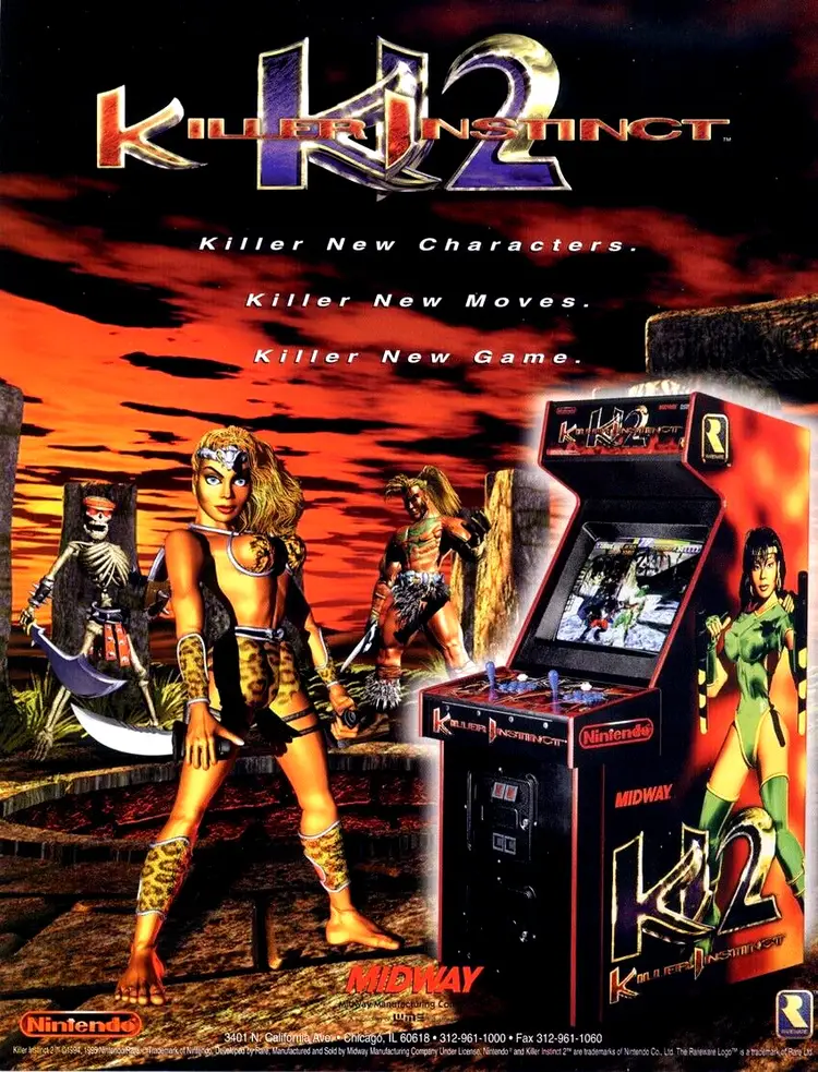 Killer Instinct 2 Arcade Game FLYER Original UNUSED 1995 Video Retro Promo Art