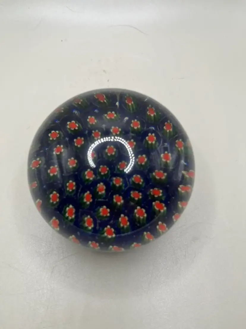 Vintage Millefiori Art Glass Paperweight