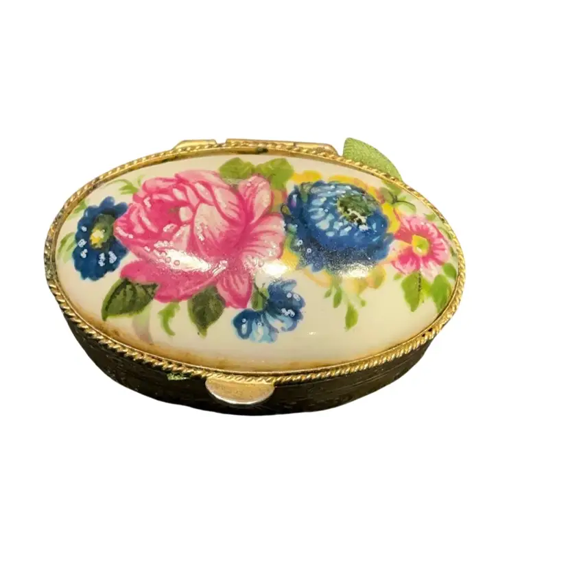 VTG French Oval Trinket Box