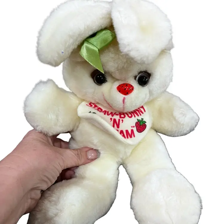 Commonwealth Straw Bunny And Cream, Vintage Bunny, Rabbit Plush
