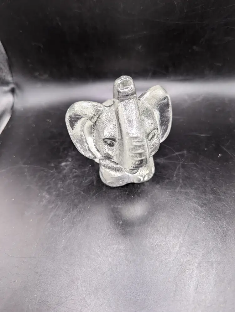 Vintage Goebel Glass Elephant Paperweight Crystal Glass Figurine