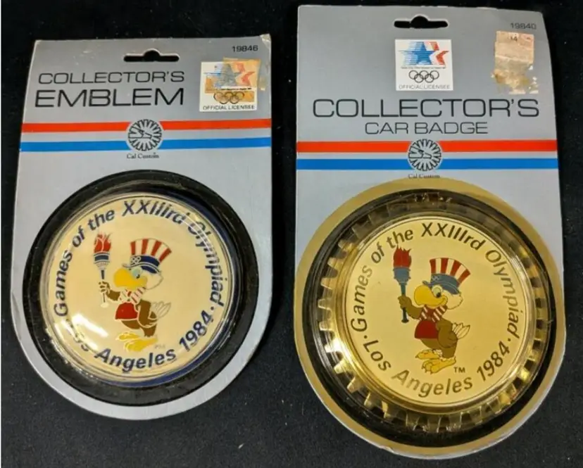 Vintage 1984 Olympic Collectors Emblems. Largest 4.5" Across.