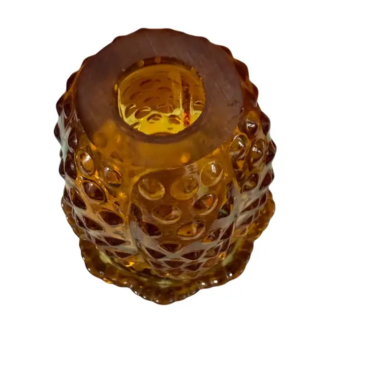Fenton Amber Hobnail Fairy Lamp