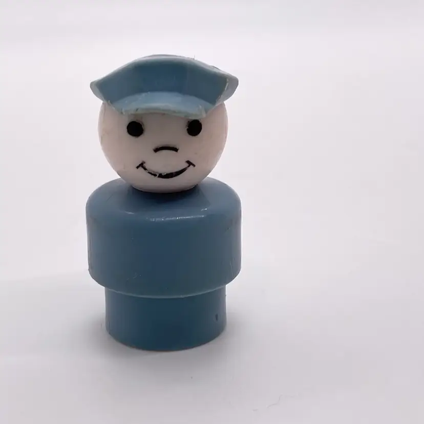 Vintage Fisher Price Little People Conductor Light Blue Clothes