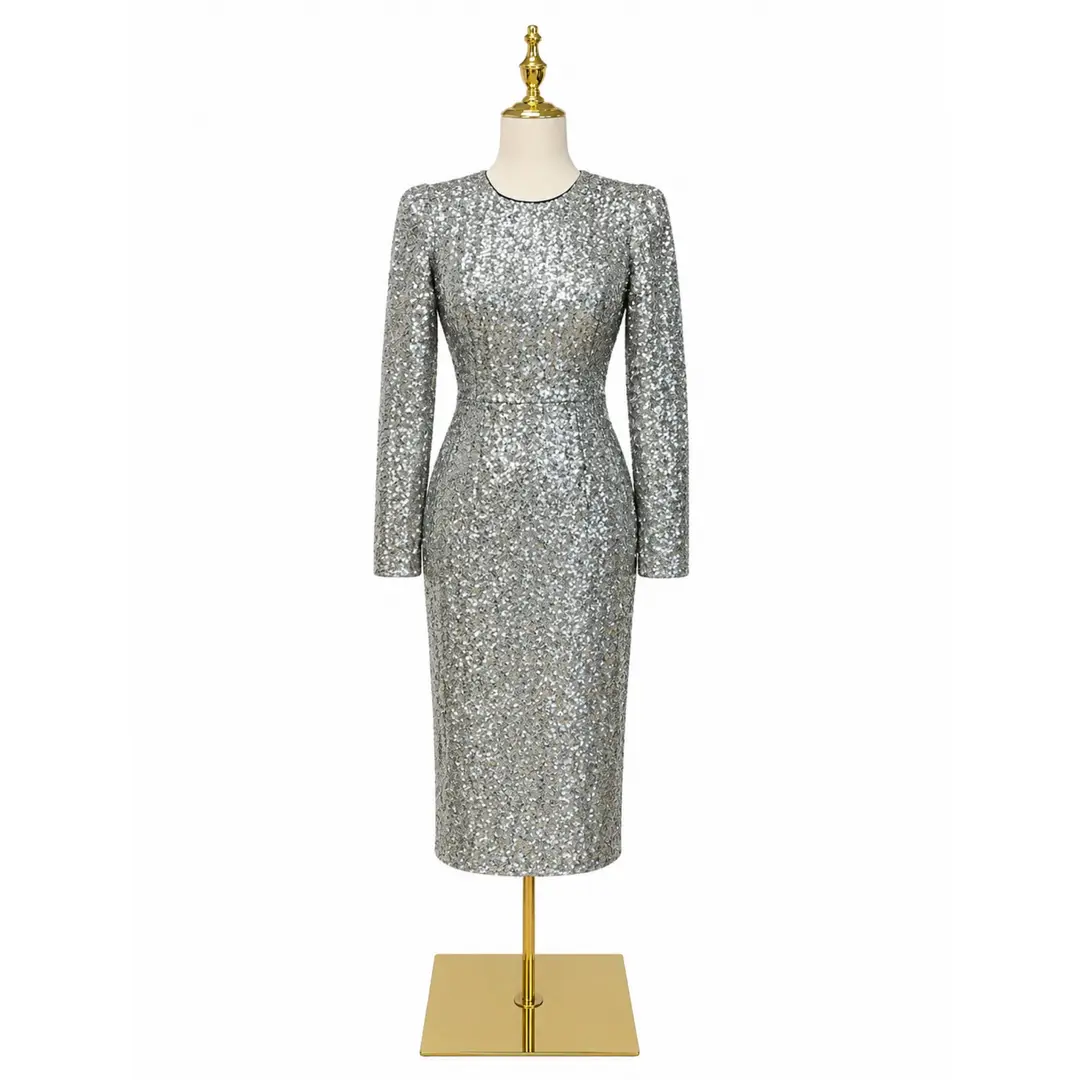 Dolce & Gabbana Silver Sequence Dress Sz XS/S