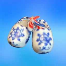 Mini Antique Porcelain Delft Dutch Shoes