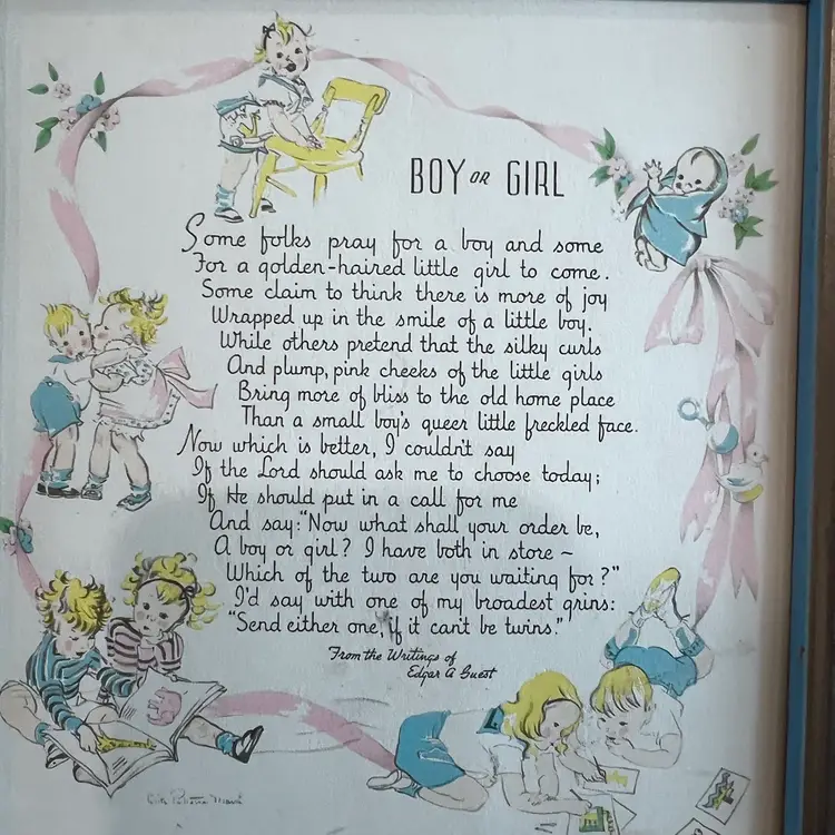 007 Vintage Nursery Boy Or Girl Catchy 1930S Wall Decor