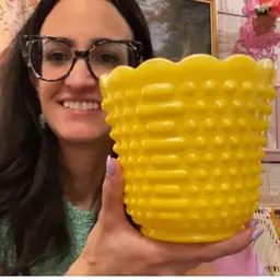 Forming Hobnail Yellow Planter