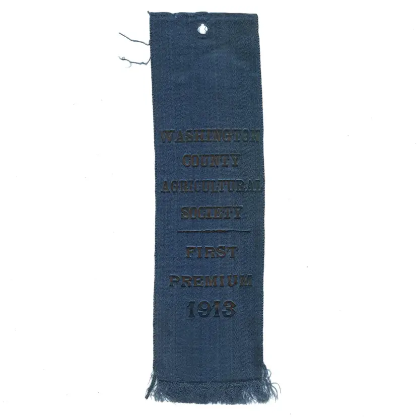 Antique Exhibit Ribbon First Place Washington County Agriculture Society 1913