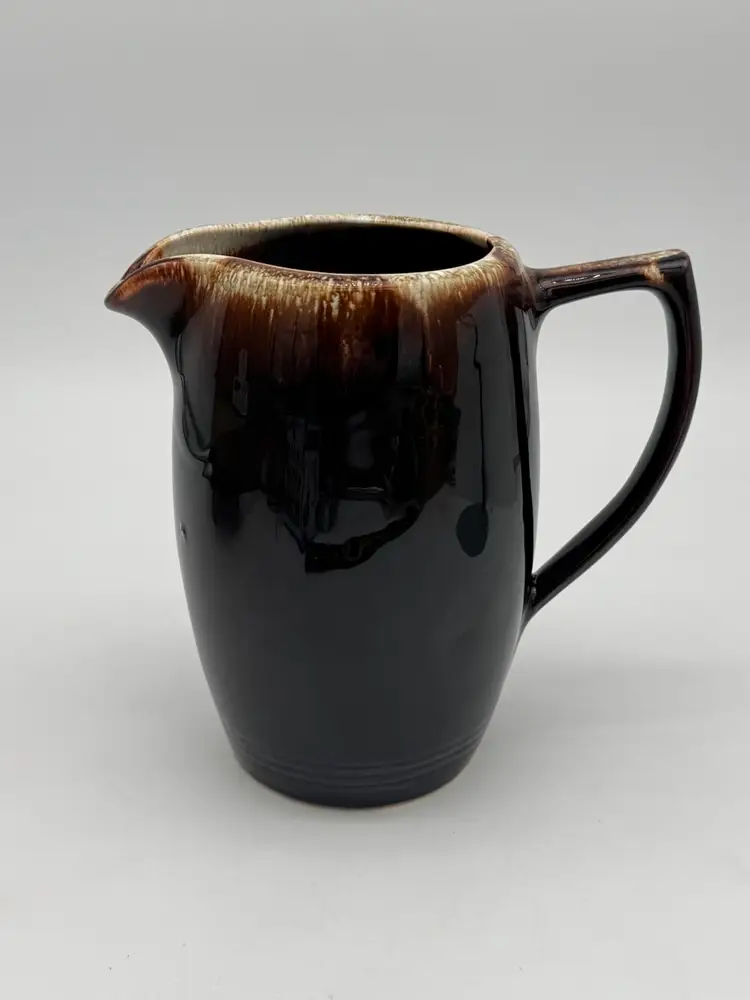 Vintage MCM Pfaltzgraff Gourmet Brown Drip Large Water Juice Pitcher #385 USA