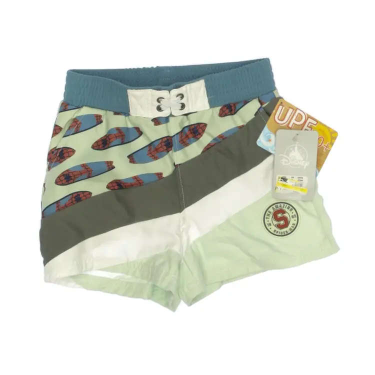 0022 NWT Disney Boy's 4T Spiderman Surfboard Swim Trunks