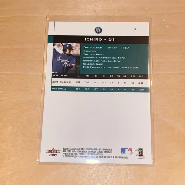 Ichiro autograph baseball card