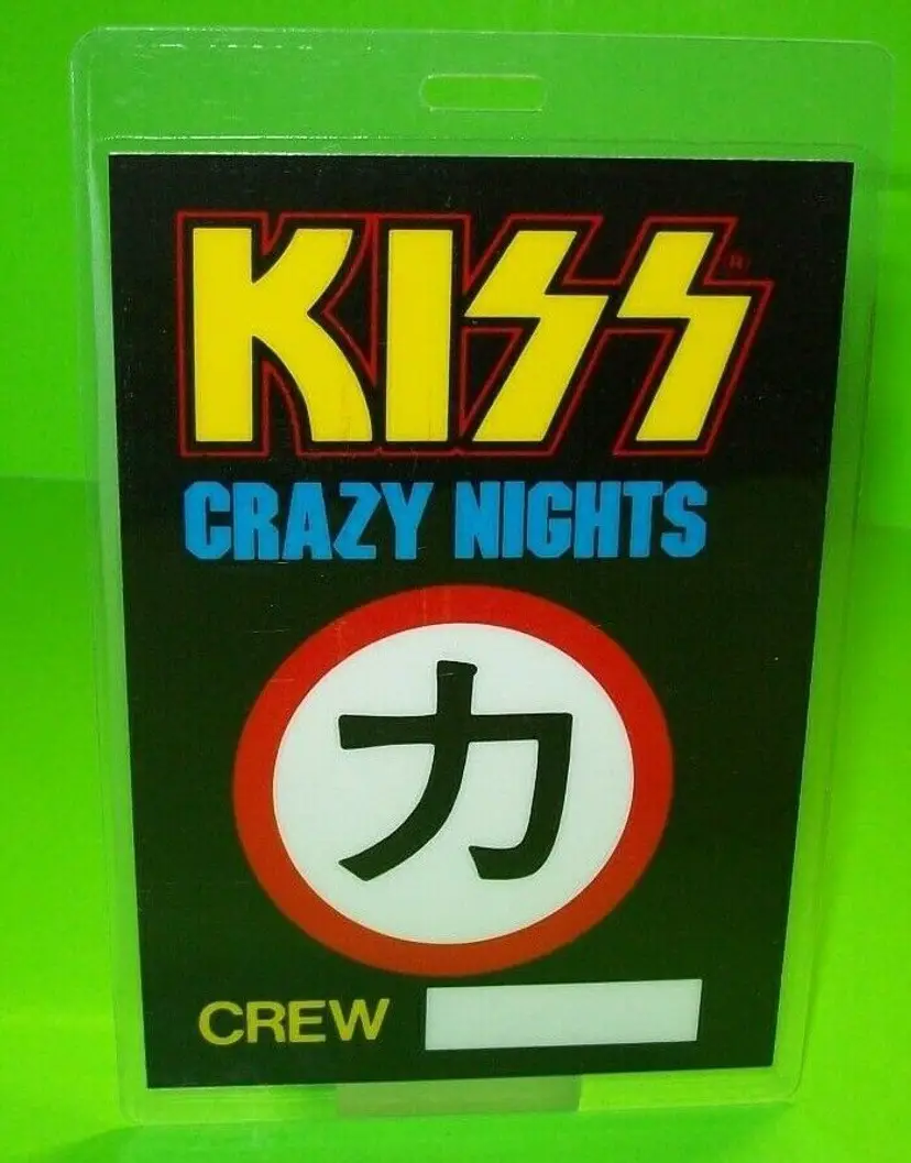 KISS Crazy Nights Crew Vintage Backstage Pass Collectible