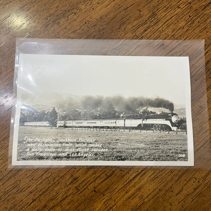 Real Photo EKC Postcard Vintage Train “Daylight”