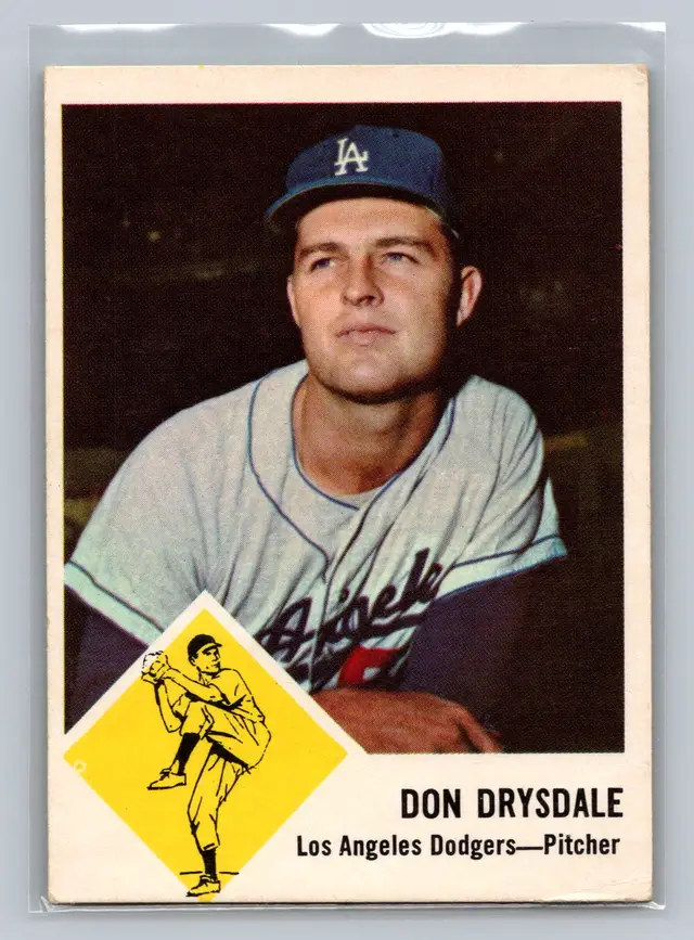 DON DRYSDALE 1963 Fleer Baseball #41 Los Angeles Dodgers HOF A1018