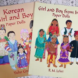Korean Girl And Boy Paper Dolls & Indian Girl And Boy Paper Dolls Books Bundle!